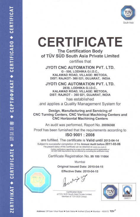 TUV Iso : 9001:2008