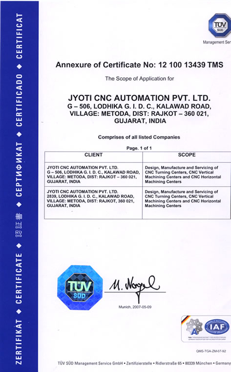TUV Iso : 9001:2008